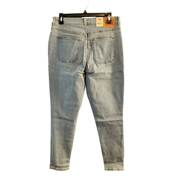 Levis Womens High-Rise Tapered Jeans Size 31x28 Recycled Denim Light Wash - Picture 4 of 13